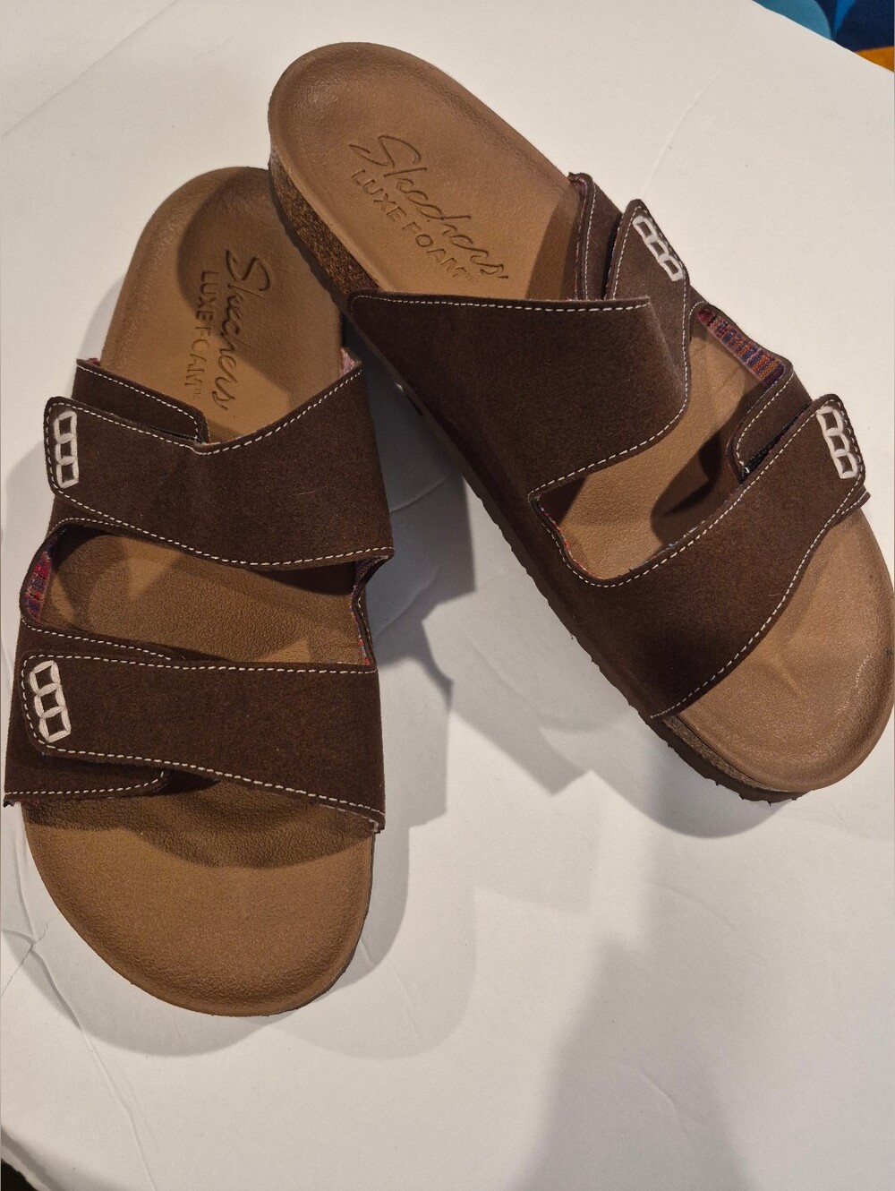 Skechers Women's Luxe Foam Spirit Two Strap Granola Sandal Brown